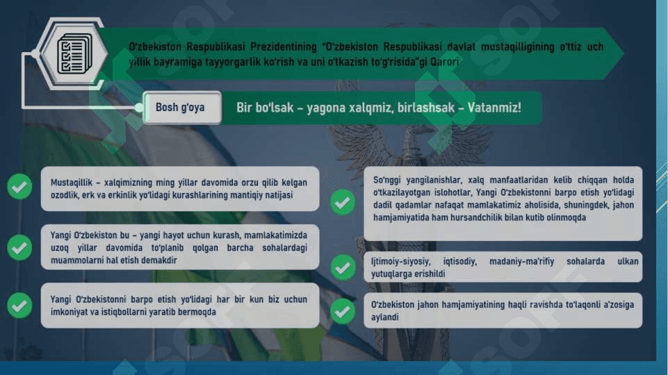 BIR BO‘LSAK – YAGONA XALQMIZ, BIRLASHSAK – VATANMIZ 2