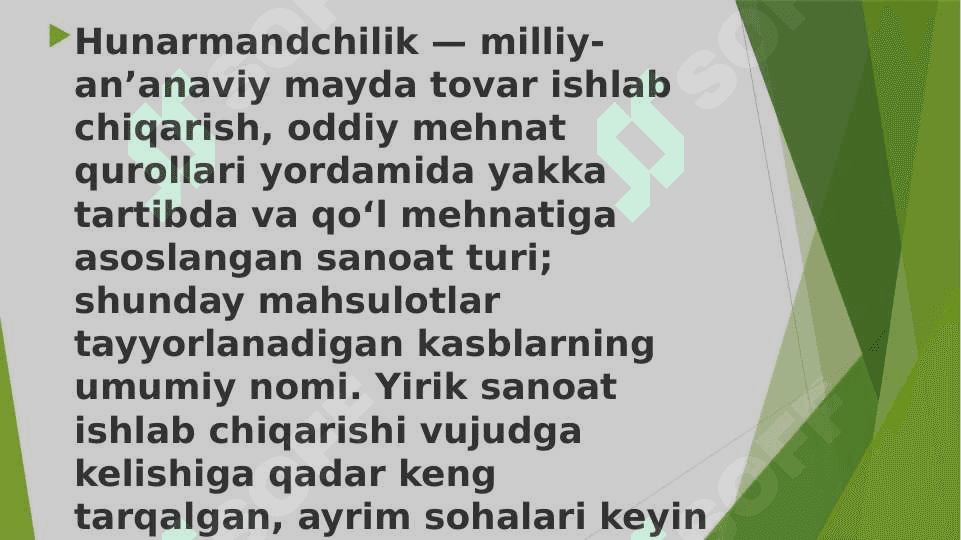 Xalq amaliyot san’ati va  hunarmandchiligi,milliy memorchilik xalq maktabi. 2