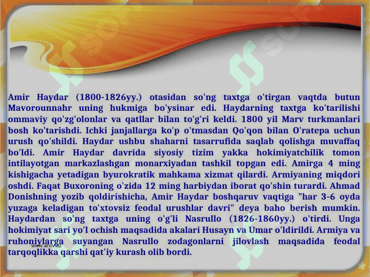 Buxoro amirligi tarixi 7