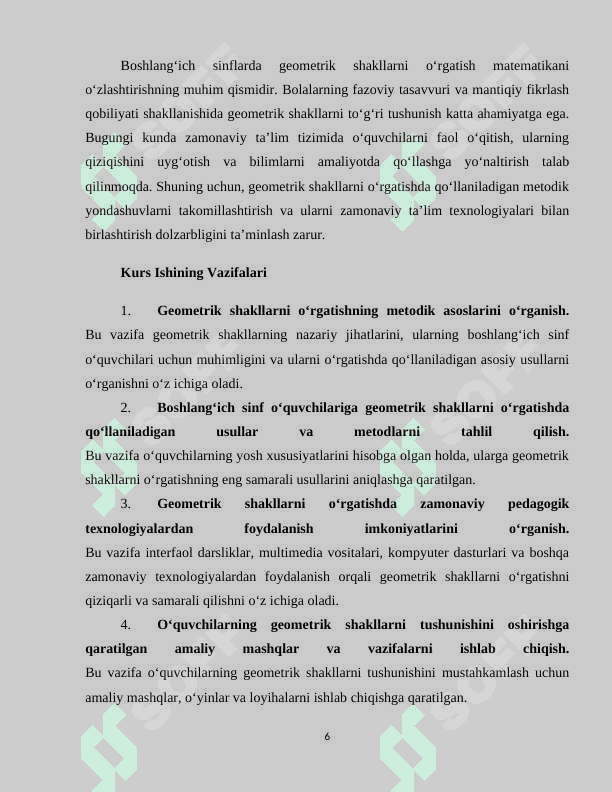 2-SINF MATEMATIKA DARSLARIDA GEOMETRIK SHAKLLARNI O‘RGATISH METODIKASI 6