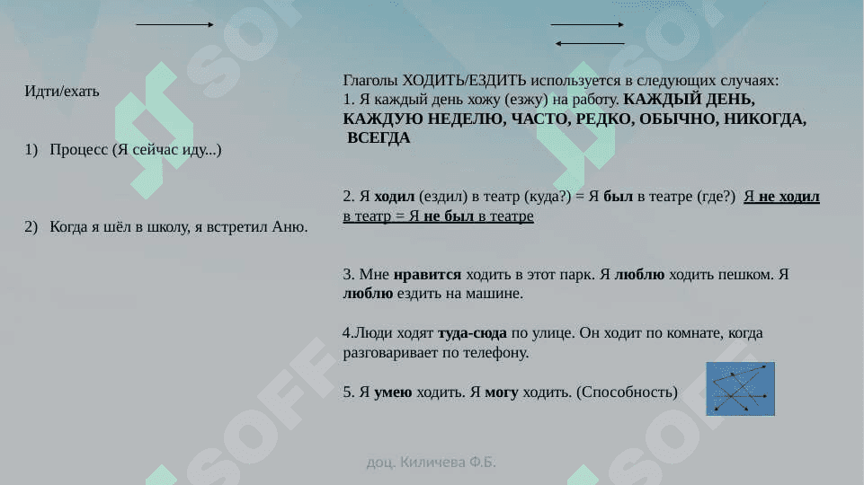 Глаголы движения 4