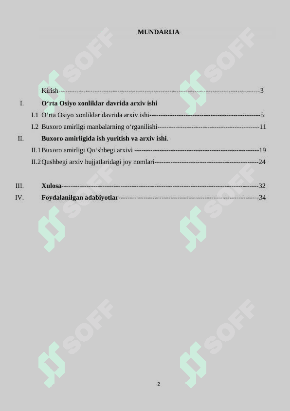 Buxoro amirligi arxivlari tarixi haqida kurs ishi 2