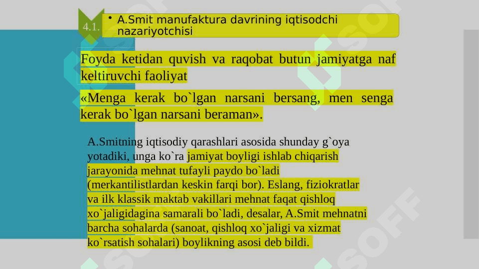 Klassik iqtisodiy maktabni to’la shakllanishi. A.Smit va D.Rikardoning iqtisodiy ta’limotlari 8