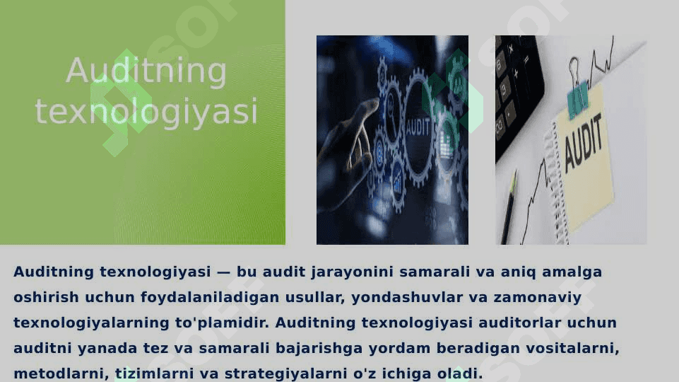 Auditning texnologiyasi Firibgarlik va xato Auditorlik tashkilotining huquqlari majburiyatlari va javobgarligi 3
