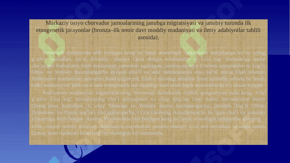 O'rta Osiyoning bronza va ilk temir davri ko'chmanchi chorvador xalqlari madaniyati 7