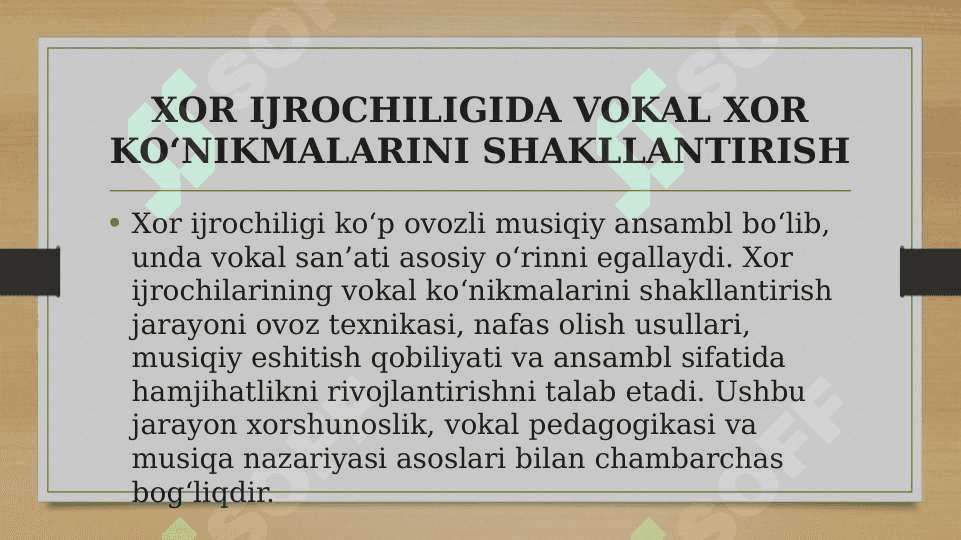 Xor ijrochiligida vokal xor koʻnikmalarini shakillantirish 3