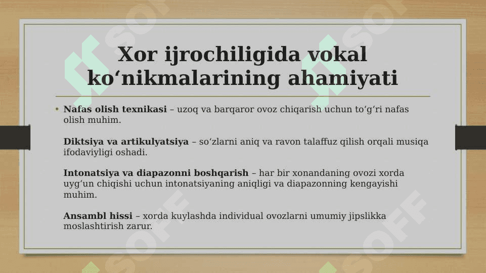 Xor ijrochiligida vokal xor koʻnikmalarini shakillantirish 4