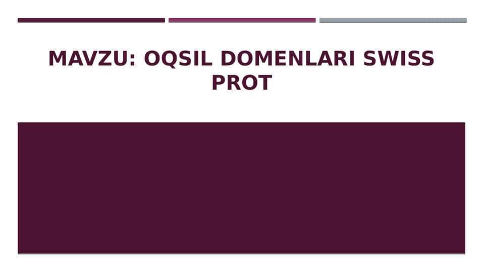 Oqsil domenlari swiss Prot