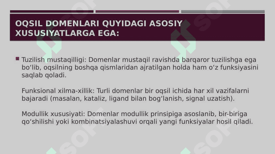 Oqsil domenlari swiss Prot 3