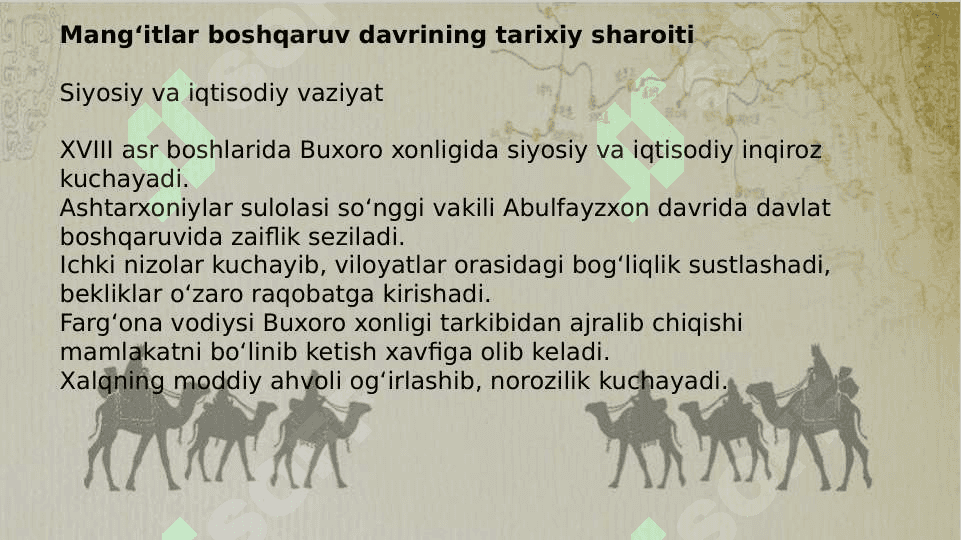 Mang‘itlar boshqaruv davri 2