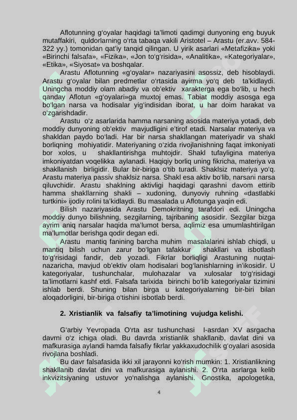 Falsafiy tafakkur taraqqiyoti bosqichlari 4