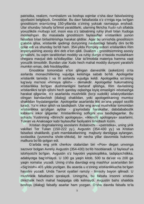 Falsafiy tafakkur taraqqiyoti bosqichlari 5