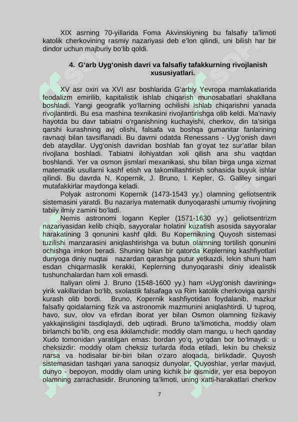 Falsafiy tafakkur taraqqiyoti bosqichlari 7