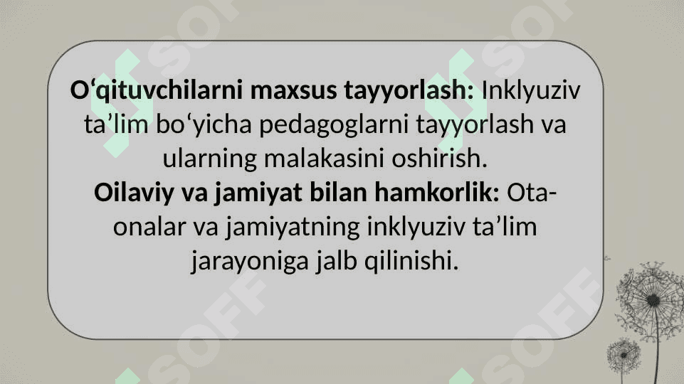 Ta’limiy tashkilotlarda alohida yordamga muhtoj bolalarni ta’lim olishini qo‘llab-quvvatlash texnologiyalari. 4