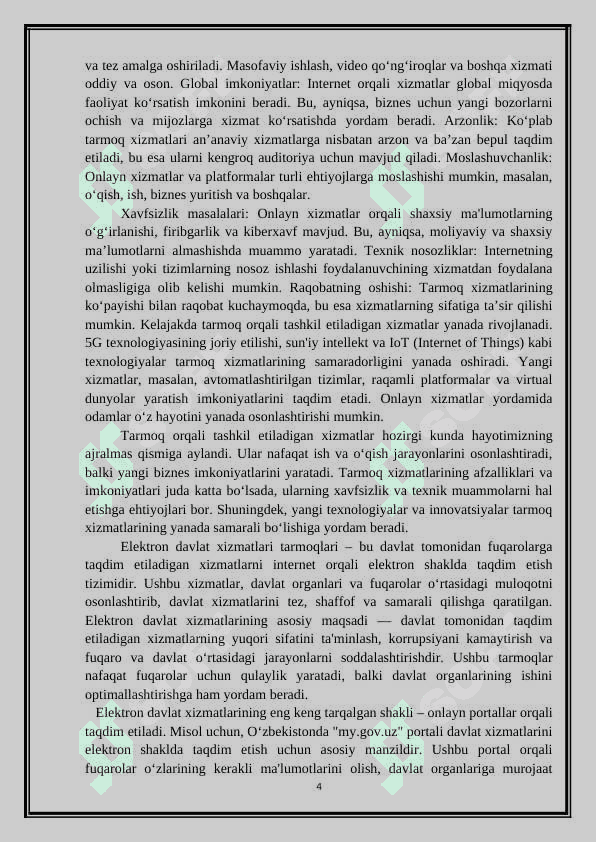 TARMOQ ORQALI TASHKIL ETILADIGAN XIZMATLAR 4