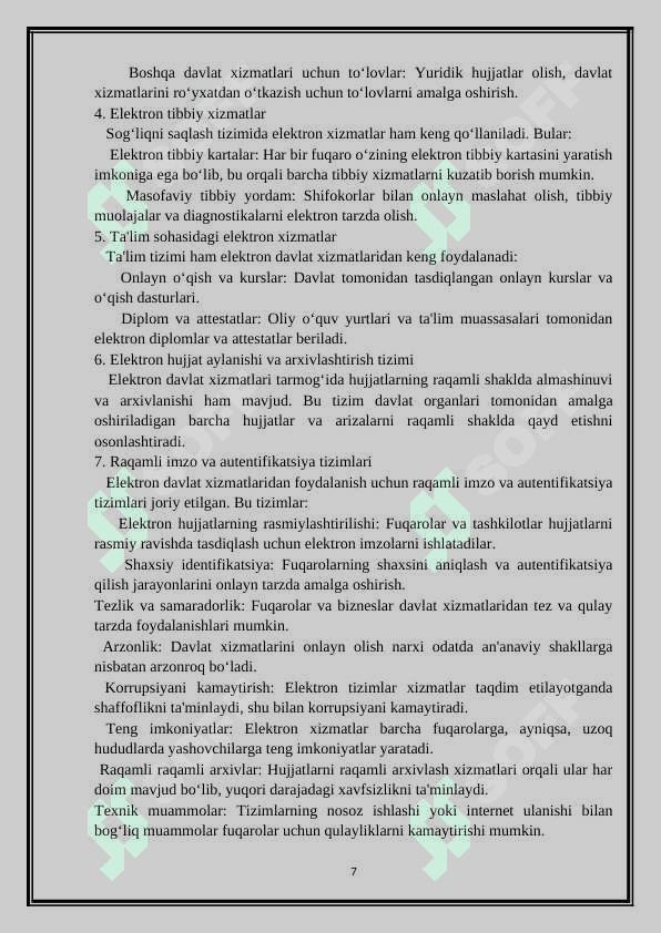 TARMOQ ORQALI TASHKIL ETILADIGAN XIZMATLAR 7