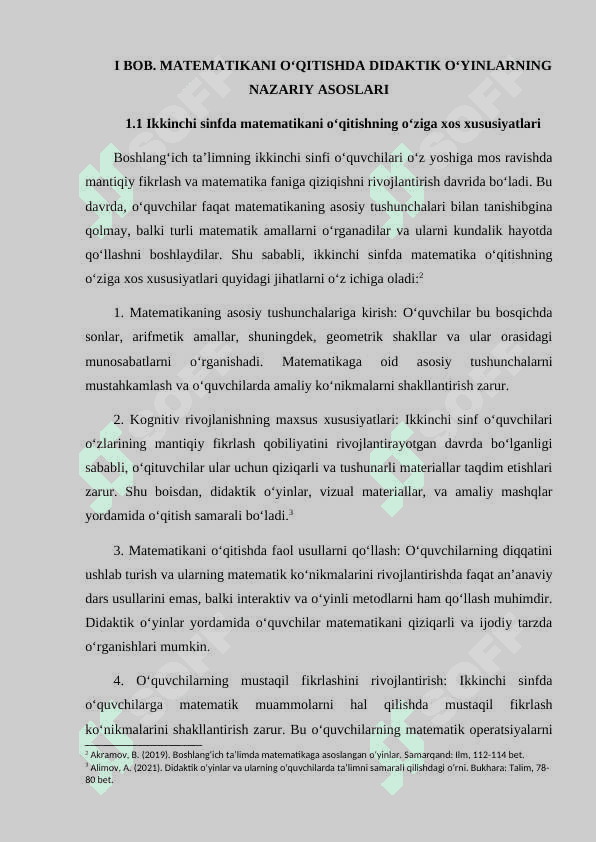 "Ikkinchi sinfda matematikadan ogʻzaki va yozma hisoblashga doir didaktik oʻyinlar tizimini ishlab chiqish metodikasi"
Matematikadan. kurs ishi 7