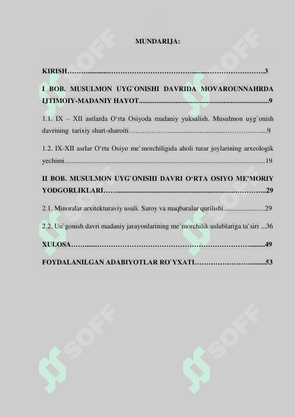 IX–XII ASRLARDA O’RTA OSIYO ME’MORCHILIK  SAN’ATI: AN’ANALARI VA UNI O’ZIGA XOS  XUSUSIYATLARI” 2