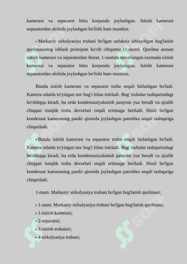 Bug'latish qurilmalari. Ko'p korpusli qurilmalarda quritish 3