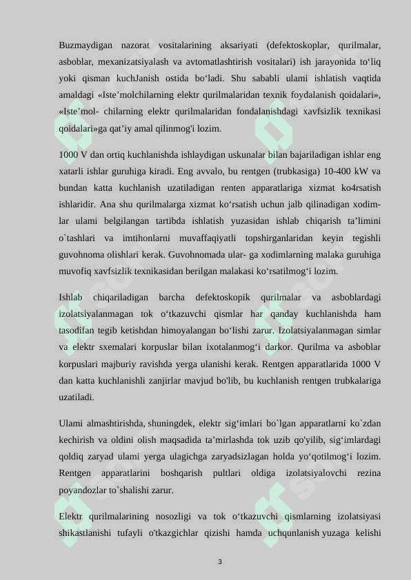 HUDUDIY ELEKTR TARMOQLARI O’QUV TANISHUV AMALIYOTI HISOBOTI 3