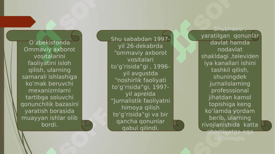 O’zbekiston Respublikasida ommaviy axborot vositalarining faoliyati 3