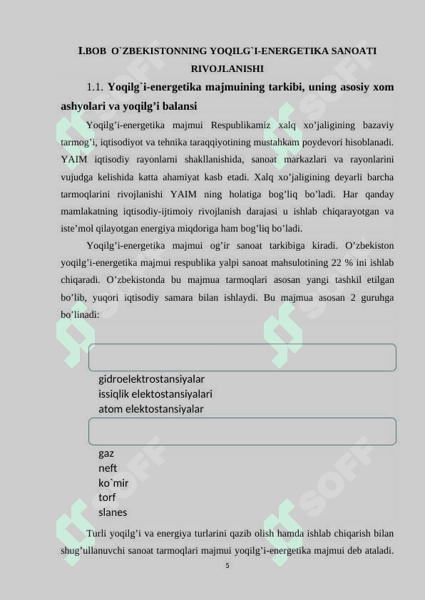 JANUBIY IQTISODIY RAYONI YOQILG`I-ENERGETIKA SANOATI 4