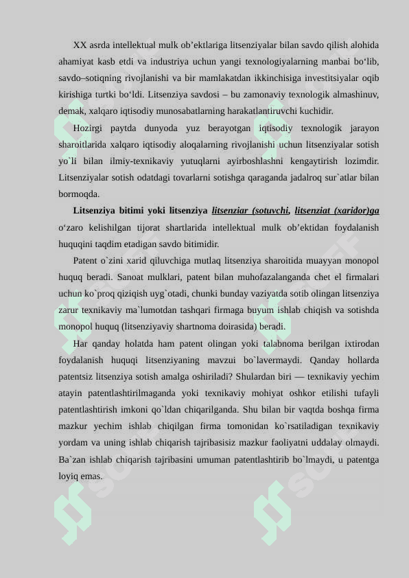 Patent va litsenziyalash tartibi. 3