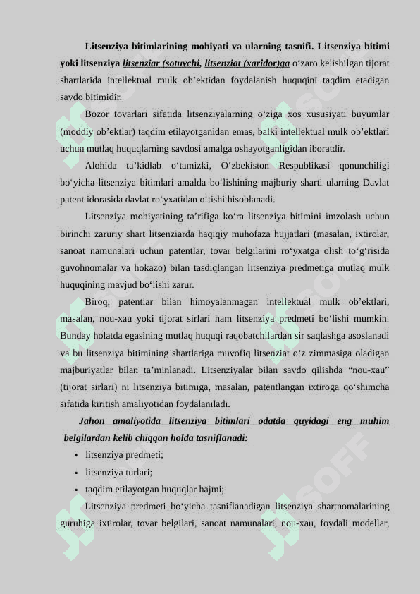 Patent va litsenziyalash tartibi. 4
