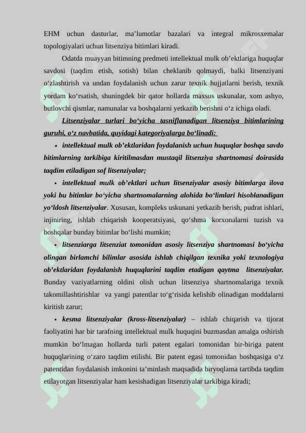 Patent va litsenziyalash tartibi. 5