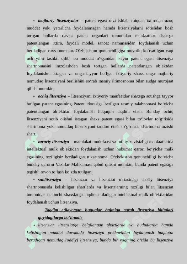 Patent va litsenziyalash tartibi. 6