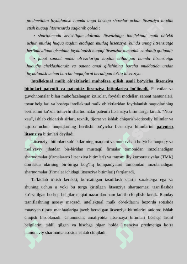 Patent va litsenziyalash tartibi. 7