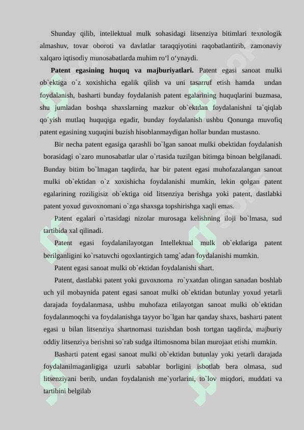 Patent va litsenziyalash tartibi. 8