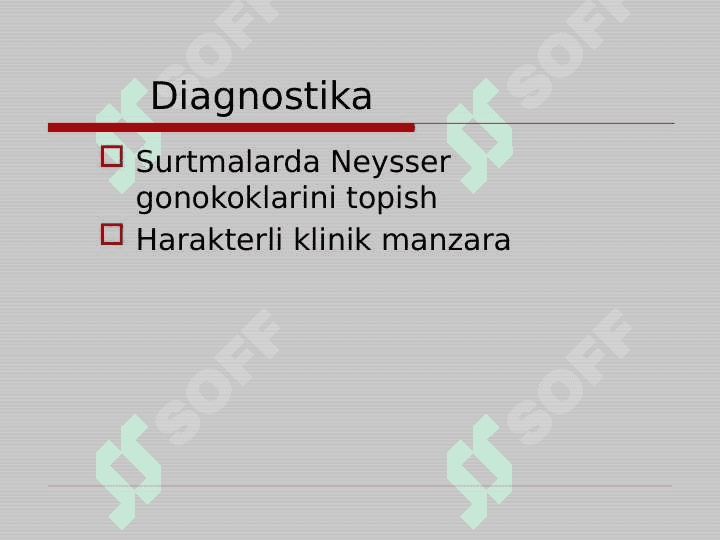 So'zak . Boshqa venerik uretritlar . laboratoriya tashhisi . Epidemiologiya . Profilaktika 6