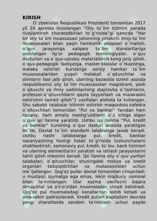 Pul shakllari va turlarining evolyutsiyasi. 2