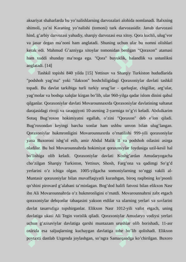 Qoraxoniylar davlati. 4