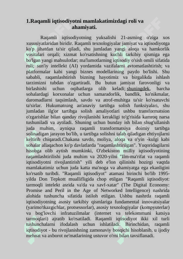 Raqamli iqtisodiyotdagi sanoat deformatsiyasi. 2