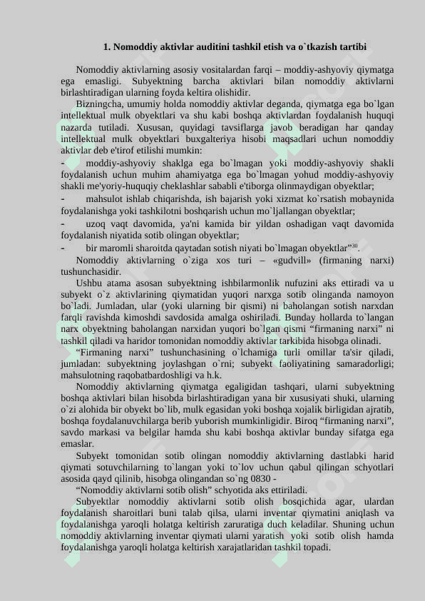 Tijorat banklarining nomoddiy aktivlaring auditi 3