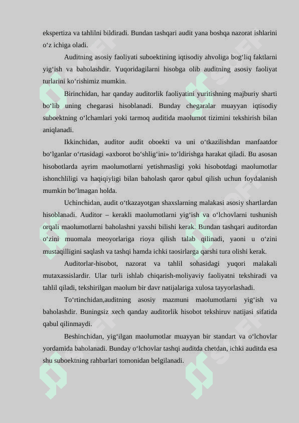 AUDITNING DASTURINI TUZISH VA UNDAN FOYDALANISH 3