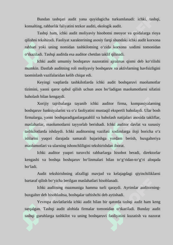 AUDITNING DASTURINI TUZISH VA UNDAN FOYDALANISH 5