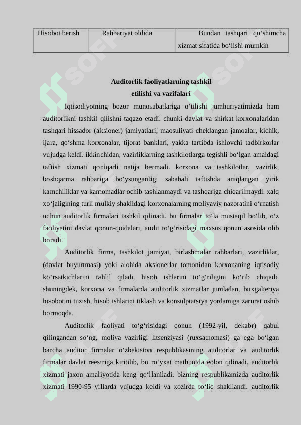 AUDITNING DASTURINI TUZISH VA UNDAN FOYDALANISH 7