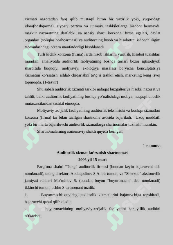 AUDITNING DASTURINI TUZISH VA UNDAN FOYDALANISH 8