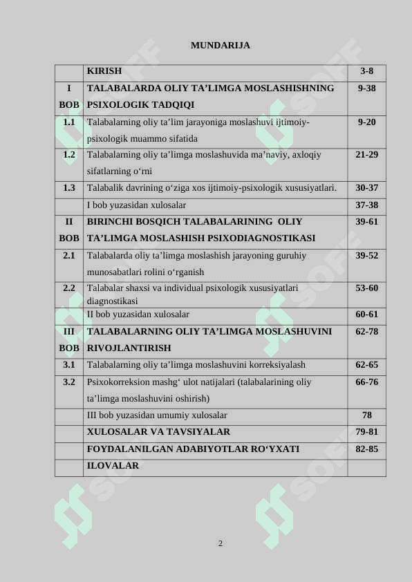 TАLАBАLАRNING ОLIY TА’LIMGА MОSLАSHUVINING  IJTIMОIY-PSIXОLОGIK XUSUSIYАTLАRI 2