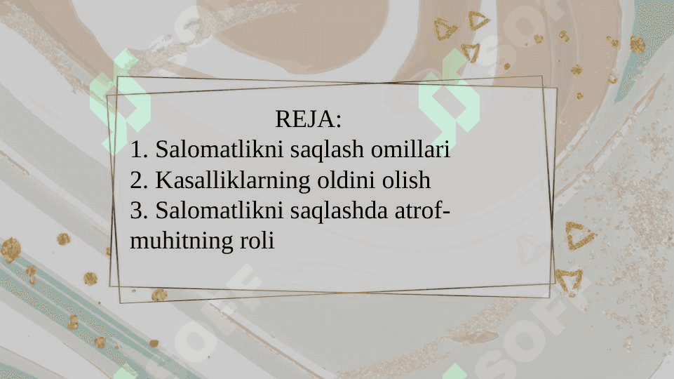 SALOMATLIKNI SAQLASH  SLAYD 2