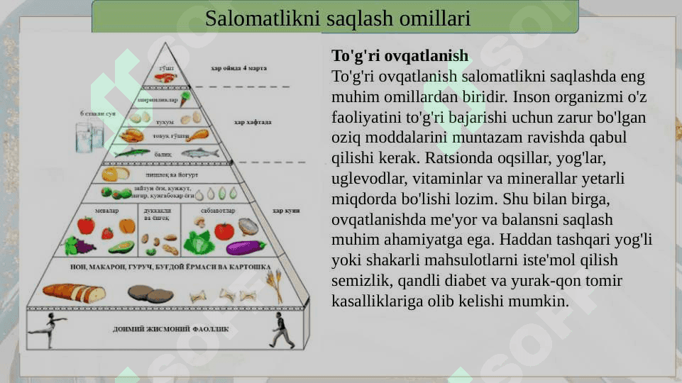 SALOMATLIKNI SAQLASH  SLAYD 4