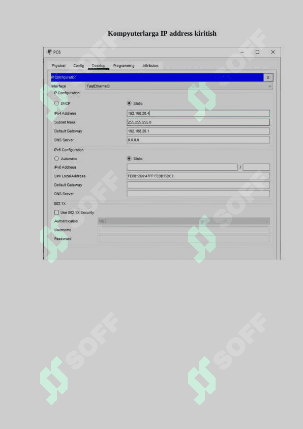CISCO PACKET TRACERDA WAN TARMOG’INI LOYIHALASH VA QURISH 8