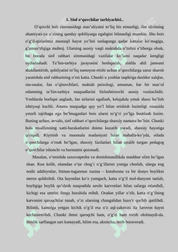 SINF RAHBARINING  MAKTAB JAMOAT TASHKILOTLARI  BILAN OLIB BORILADIGAN ISHLARI 2