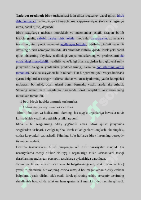 SHAXS PSIXOLOGIYASIDA IDROK PATALOGIYASI 4
