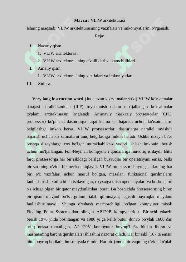 VLIW arxitekturasi 2
