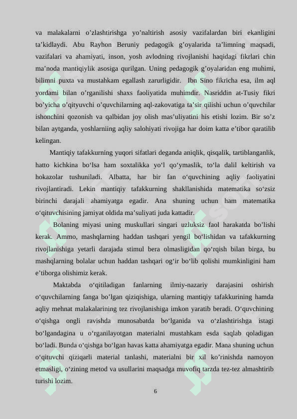 BOSHLANG’ICH SINFLARDA   GEOMETRIK MATERIALLARNI O’RGATISH VA O‘RGANISH METODIKASI 6