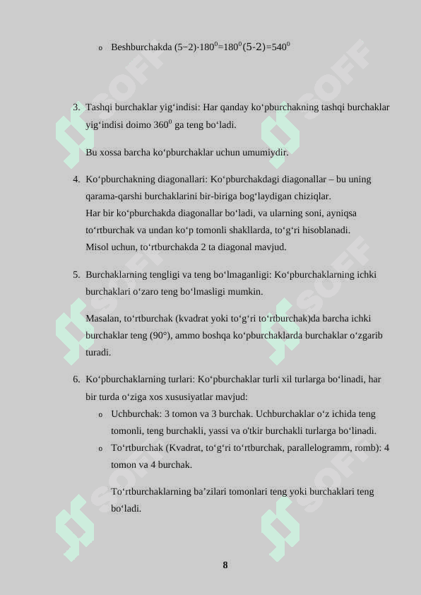 KOʻPBURCHAKLAR PERIMETRI HAMDA YUZASINI HISOBLASH, YUZA OʻLCHOV BIRLIKLARI VA ULAR ORASIDAGI BOGʻLANISHGA DOIR MASALALAR YECHISH 8